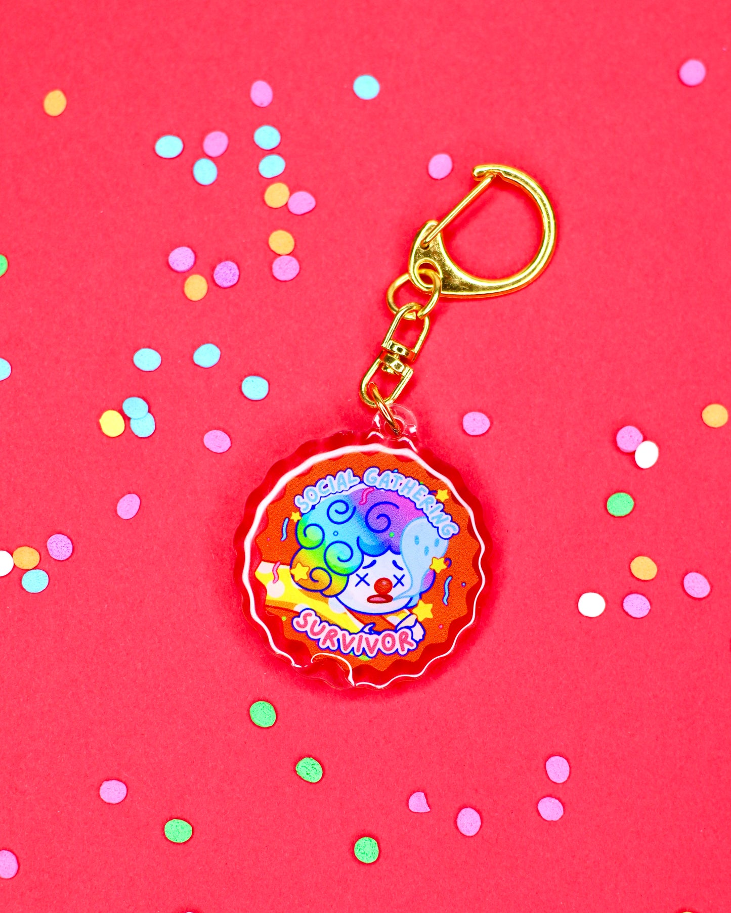 Social Gathering Survivor Keychain