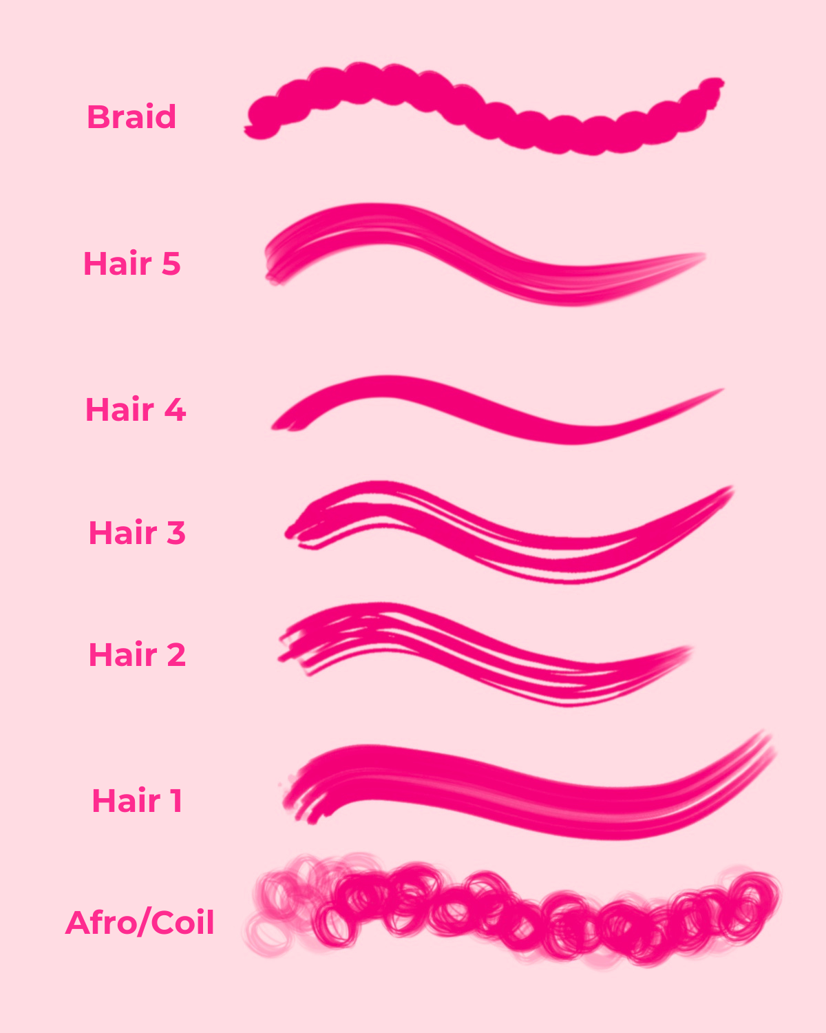 Procreate Hair Brush Pack