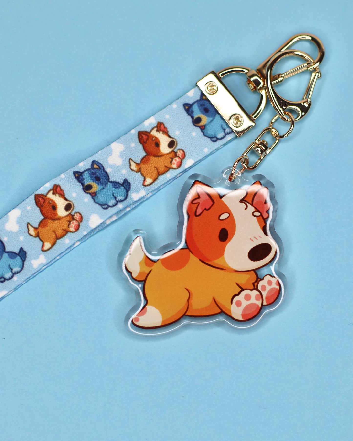 Bluey and Bingo Keychain and Lanyard