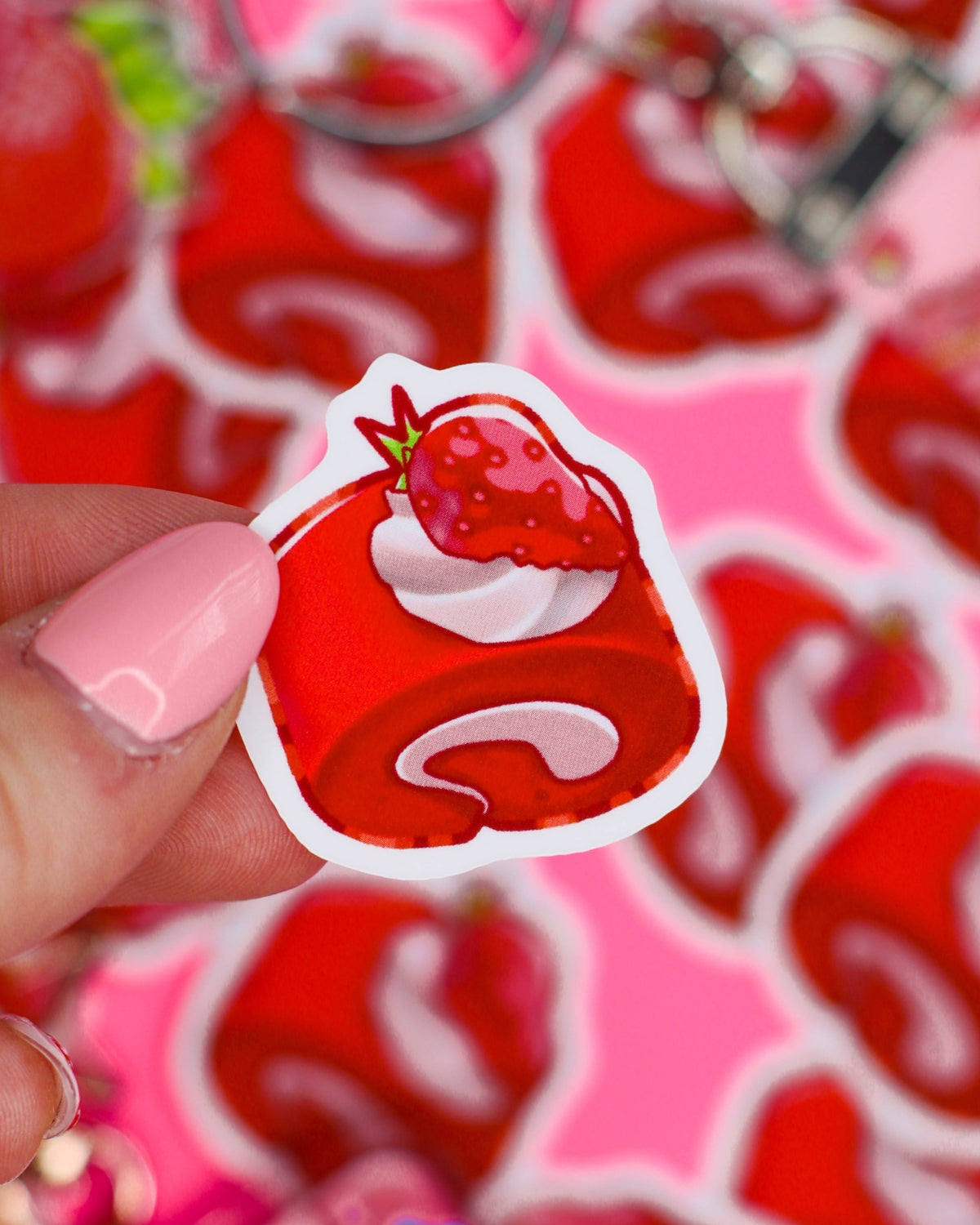 Strawberry Cake Roll Sticker