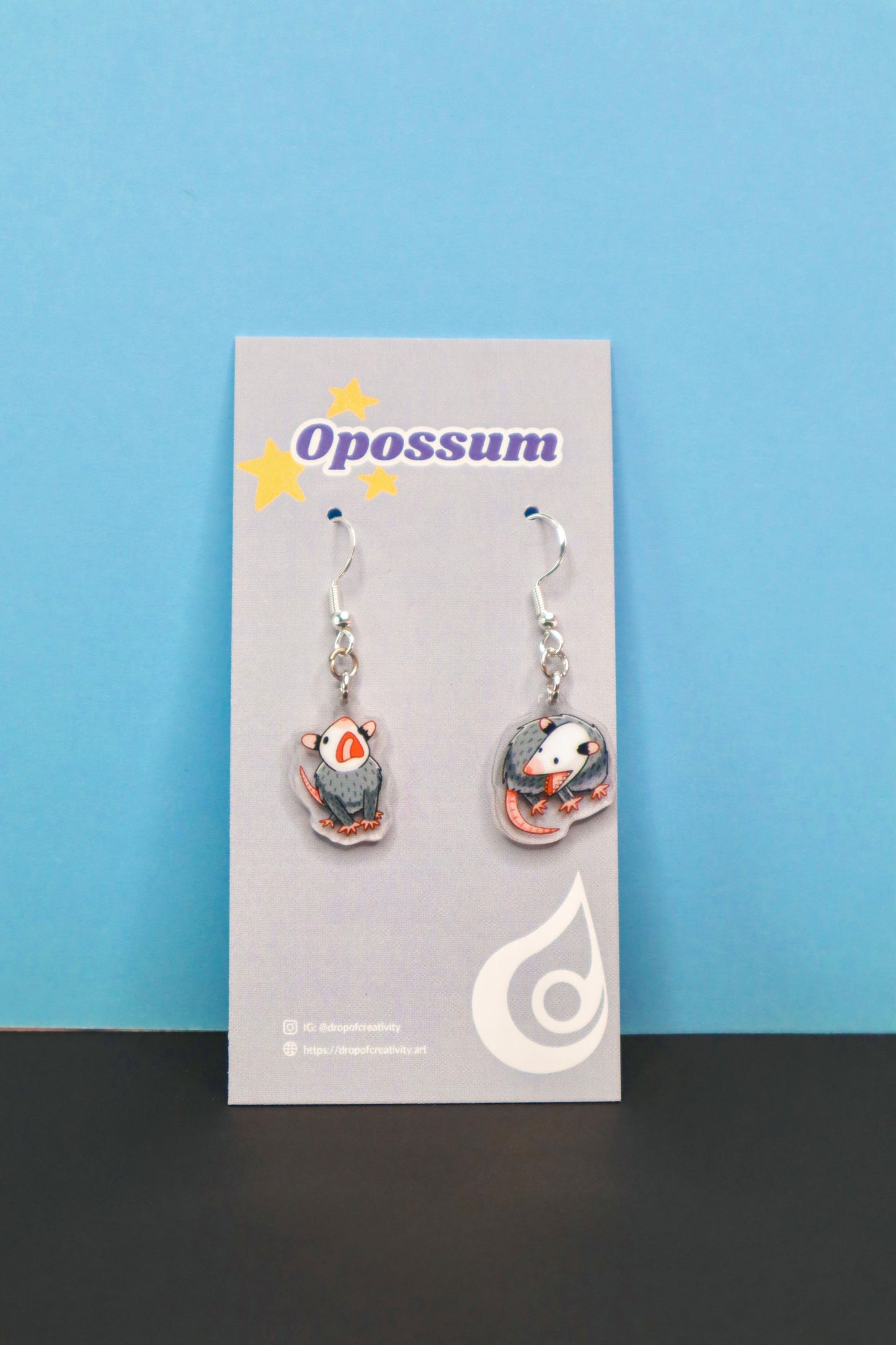 Screaming Opossum Earrings