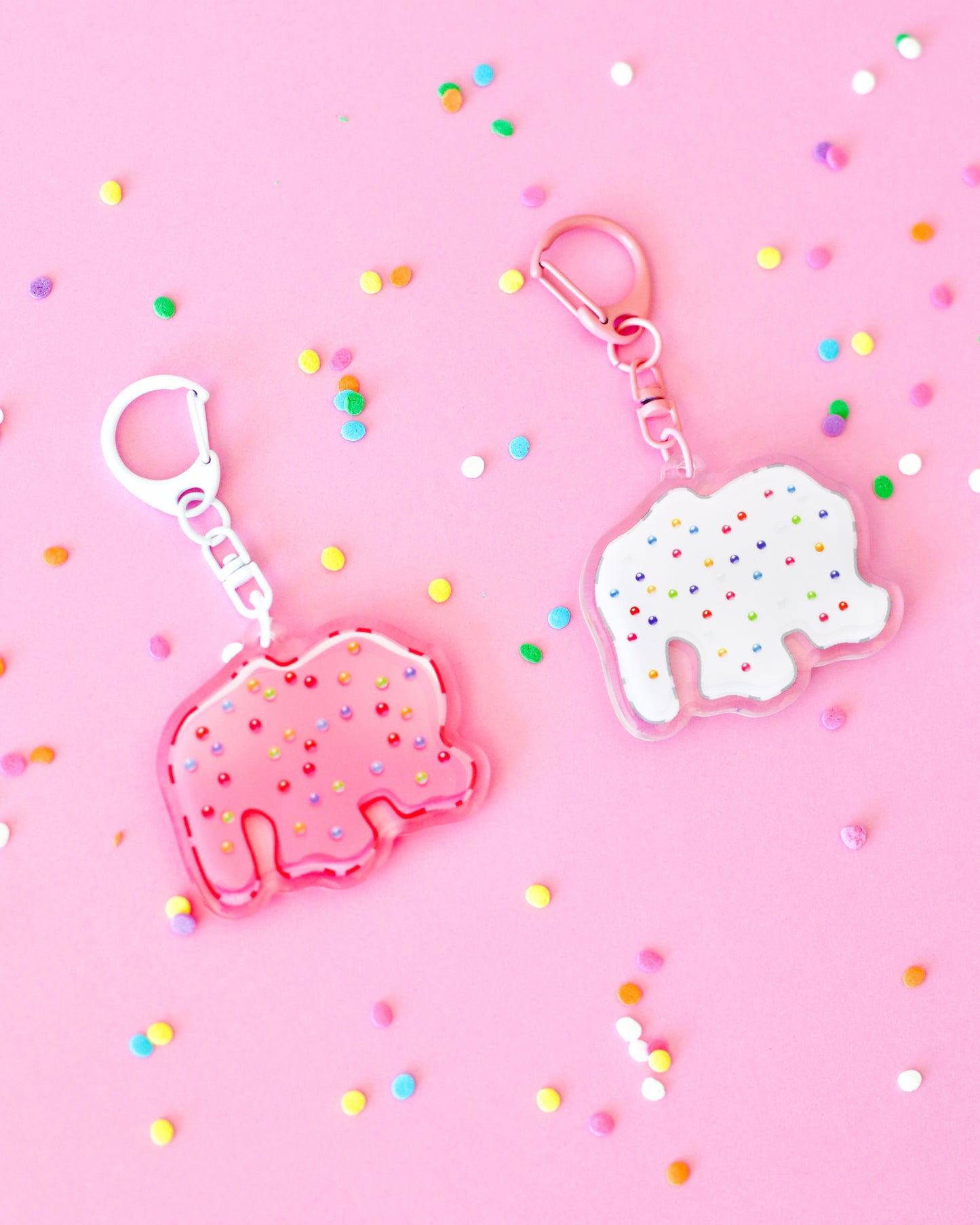 Frosted Animal Cookie Keychains