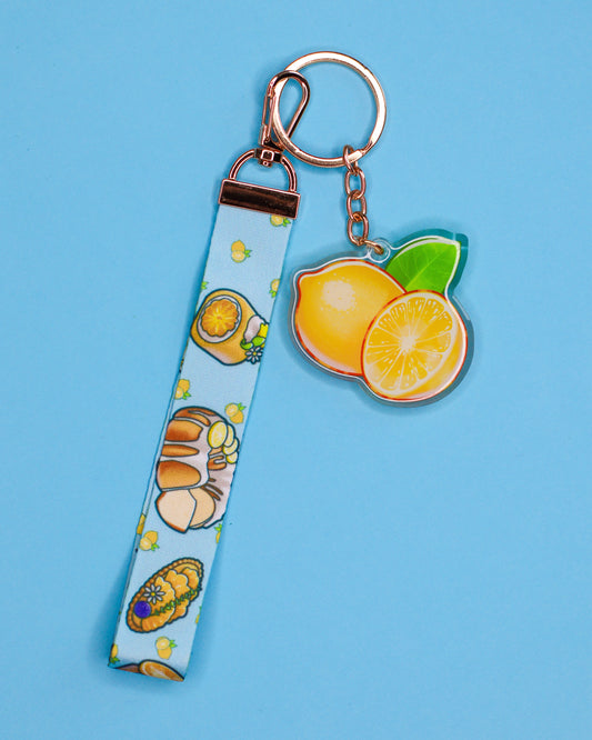 Lemon Dessert Keychain and Lanyard