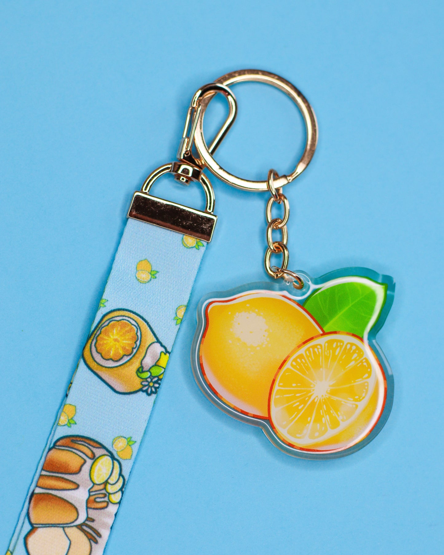 Lemon Dessert Keychain and Lanyard