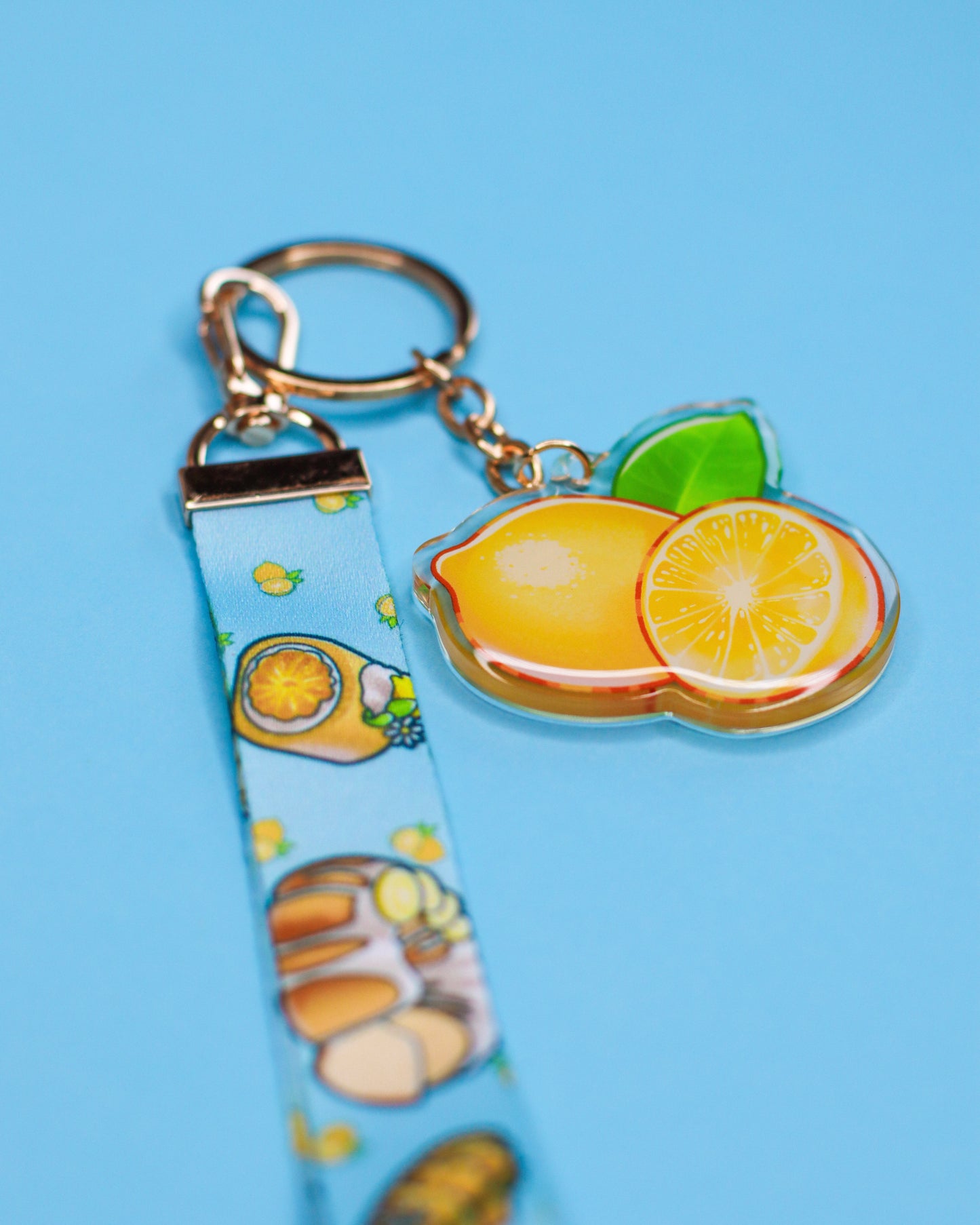 Lemon Dessert Keychain and Lanyard