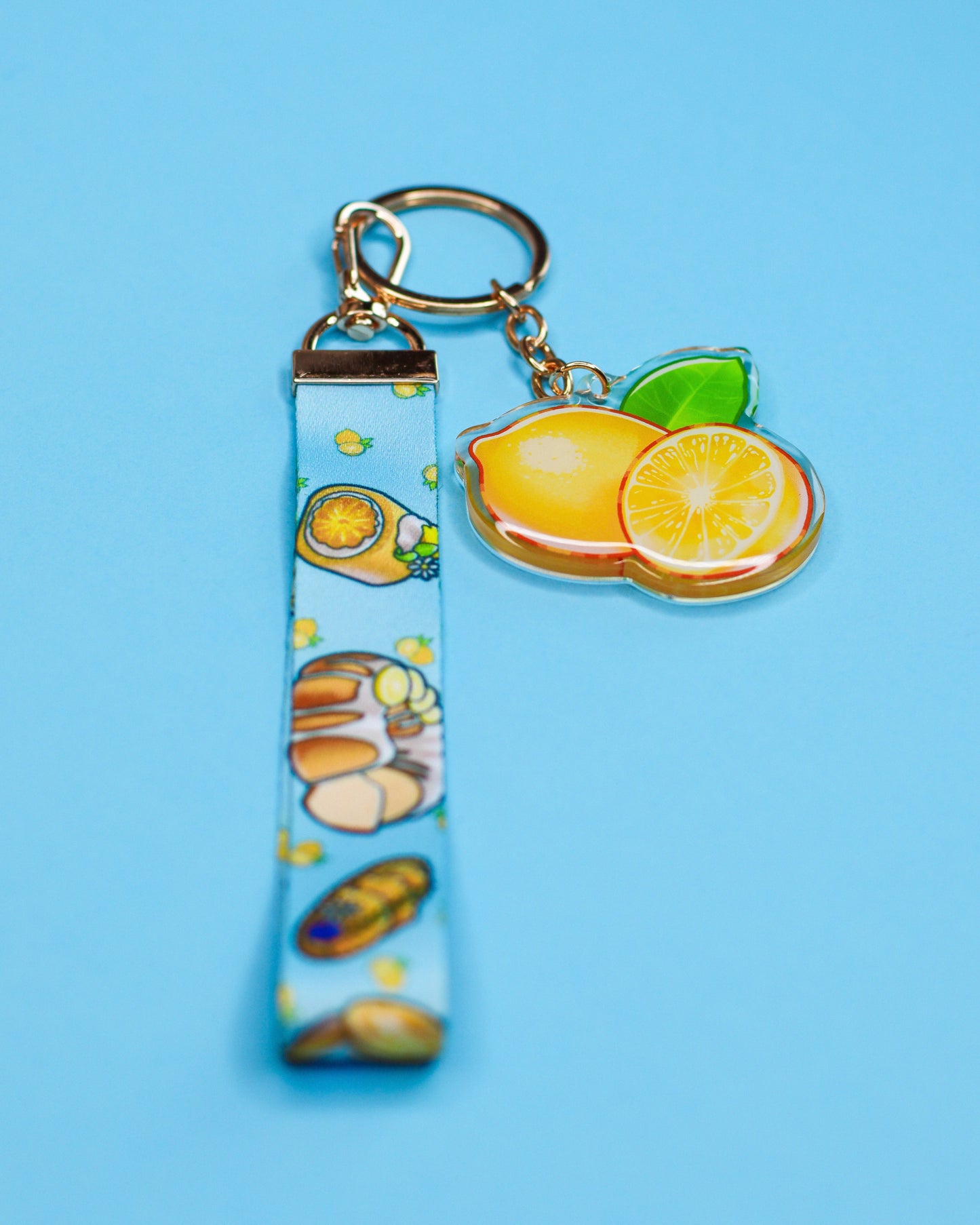 Lemon Dessert Keychain and Lanyard