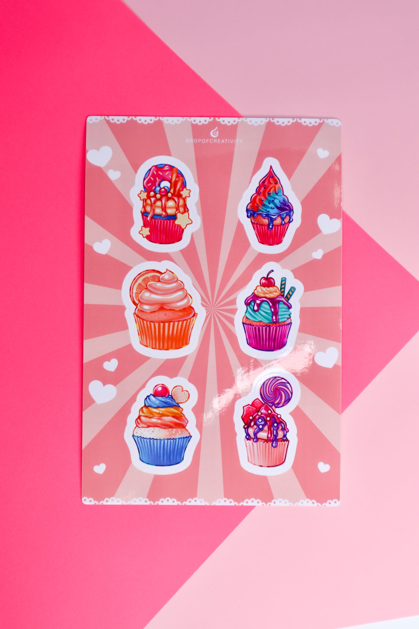 Kawaii Cupcake Sticker Sheet