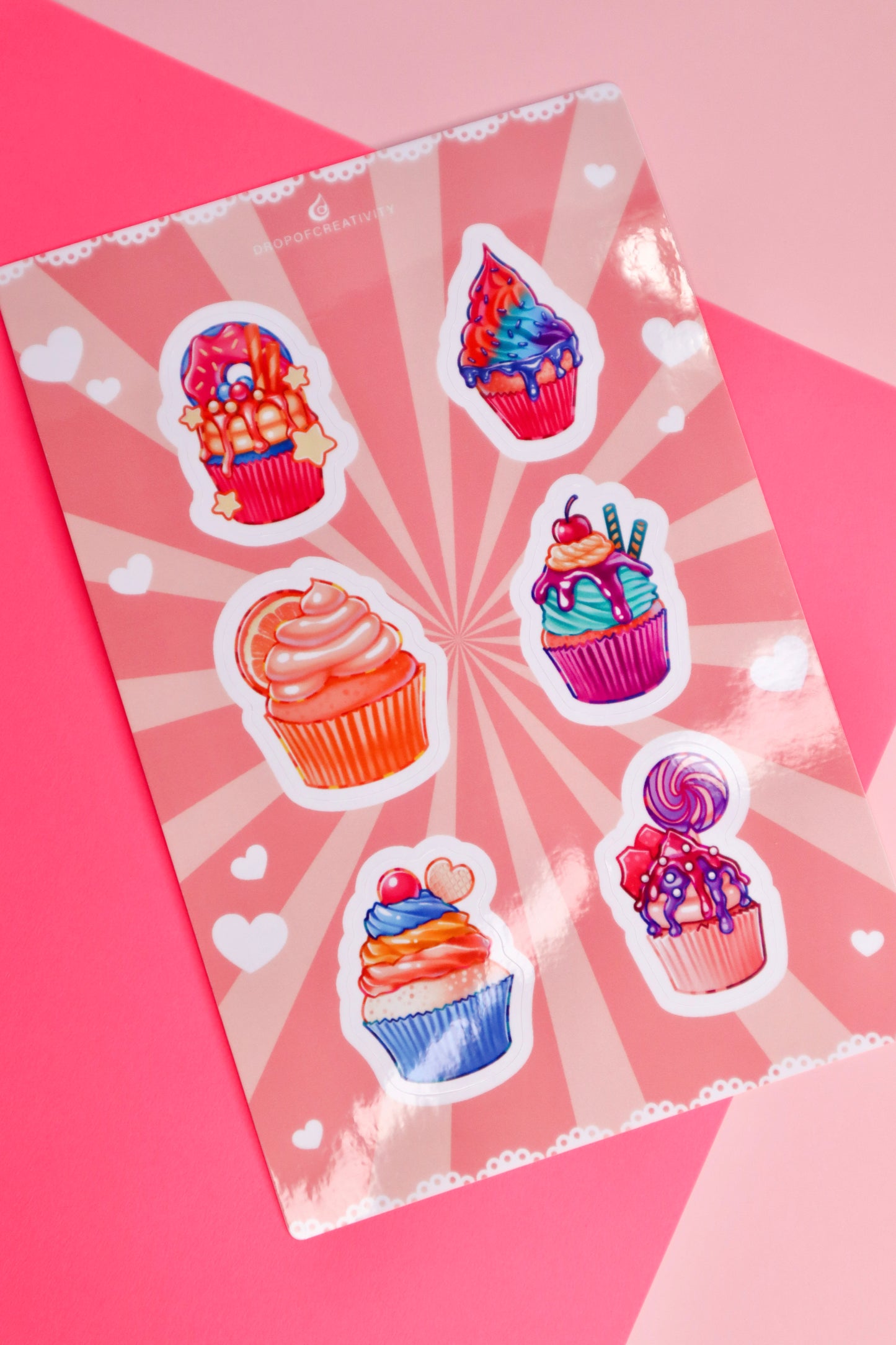 Kawaii Cupcake Sticker Sheet