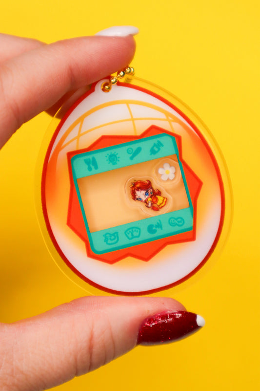 Princess Daisy Tamagotchi Shaker Keychain