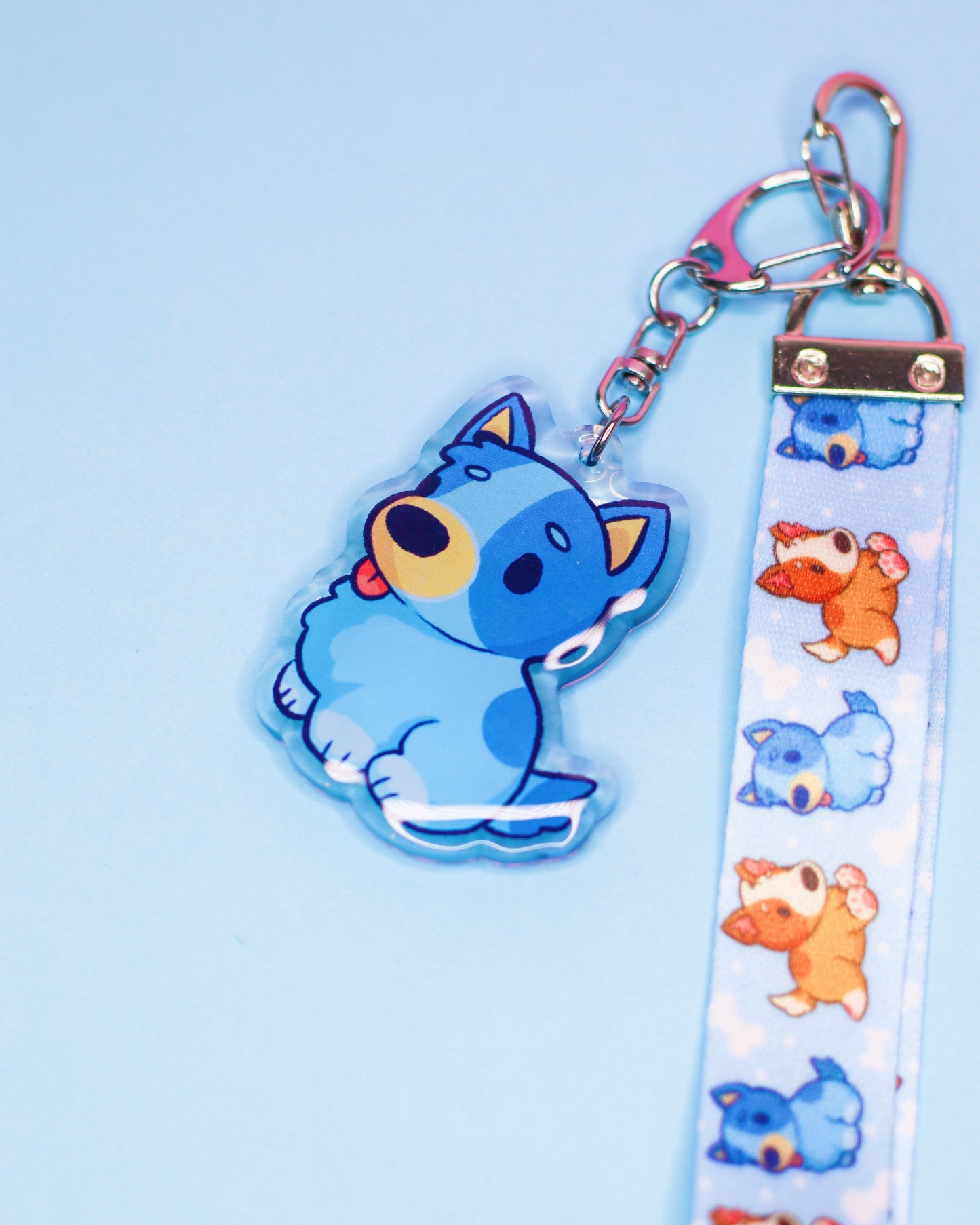 Bluey and Bingo Keychain and Lanyard