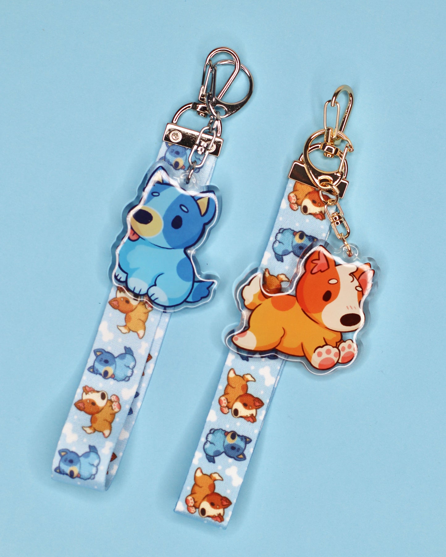 Bluey and Bingo Keychain and Lanyard
